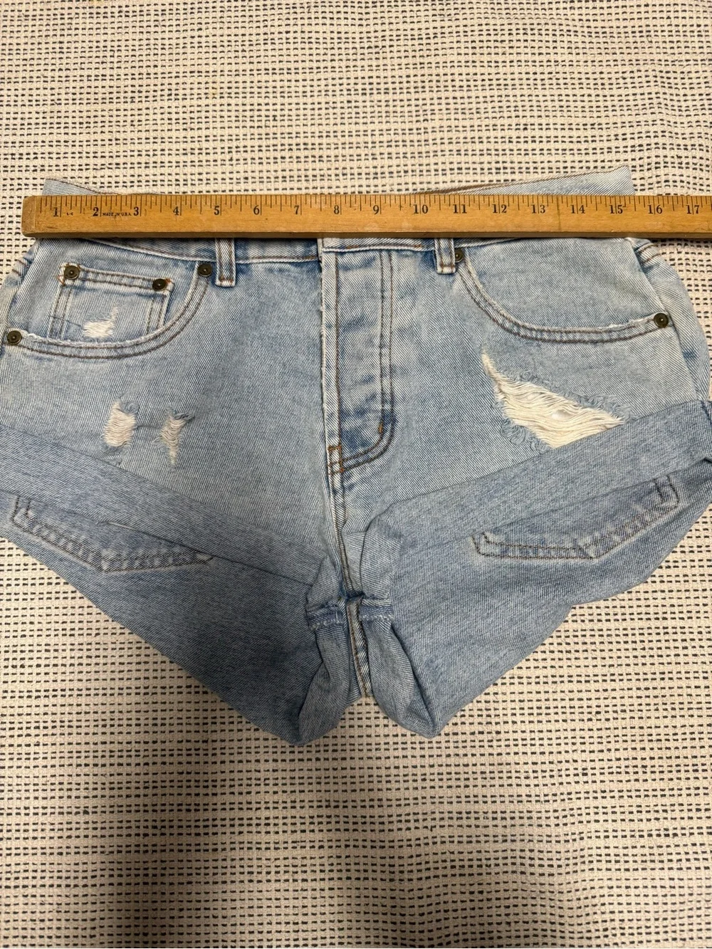 🔥🔥5/$25! Billabong Light Blue Distressed Denim Cuffed Short Shorts
